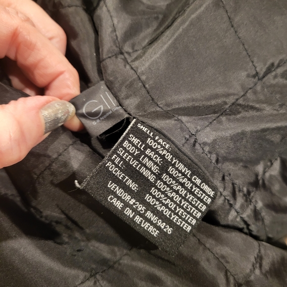 Wilson's Leather Motorcycle jacket, black with Red & White stripes down arms. - Picture 5 of 7